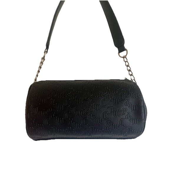Juicy Couture Black Barrel Shoulder Bag With Rhinestone Logo & Chain Strap - Picture 8 of 14